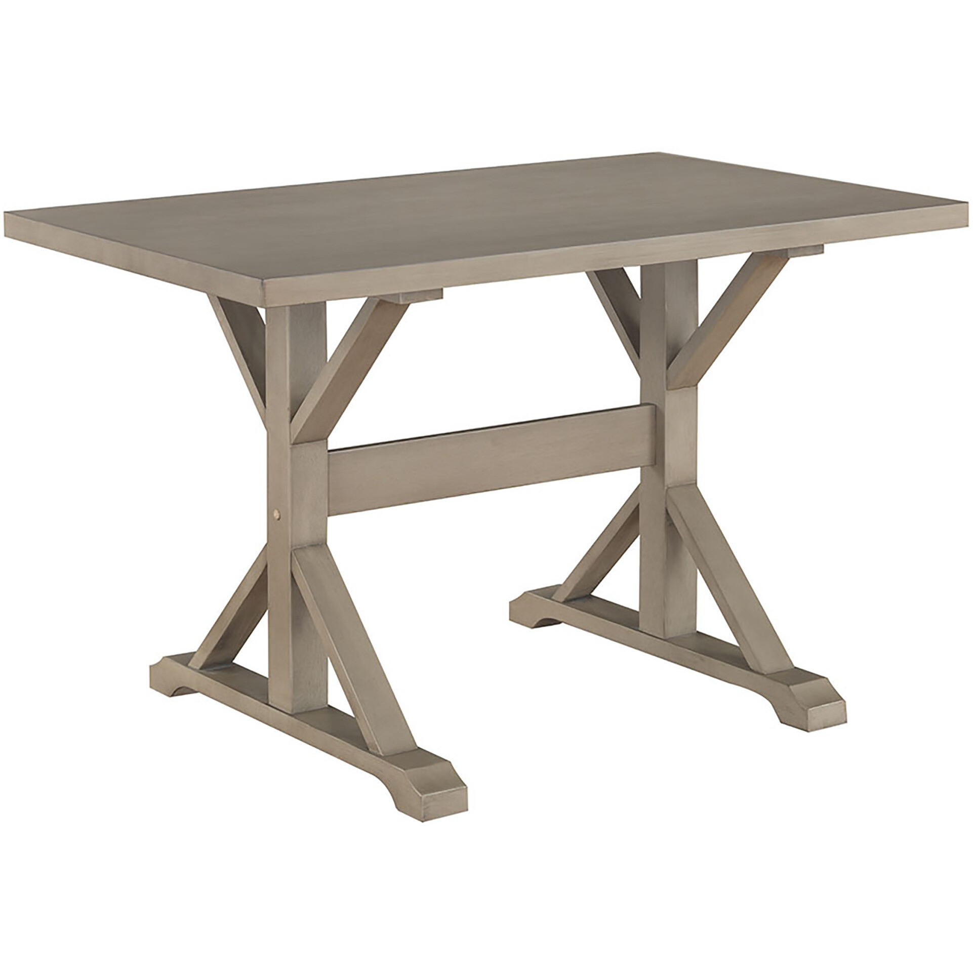 48"" Gray Solid Wood Trestle Base Dining Table