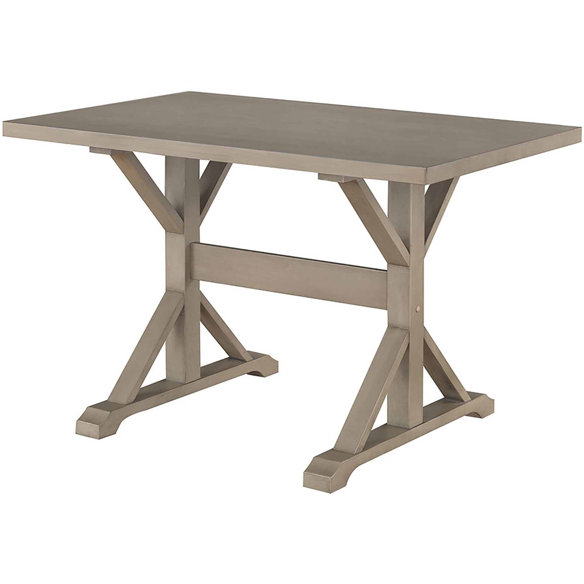 48"" Gray Solid Wood Trestle Base Dining Table