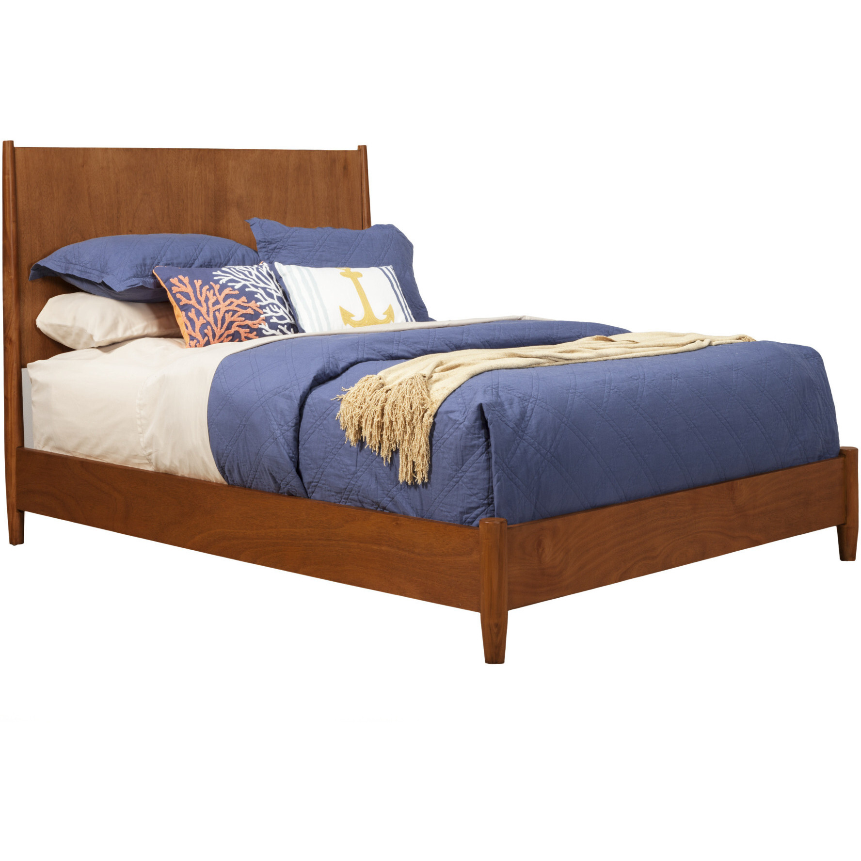 Brown Solid And Manufactured Wood California King Bed