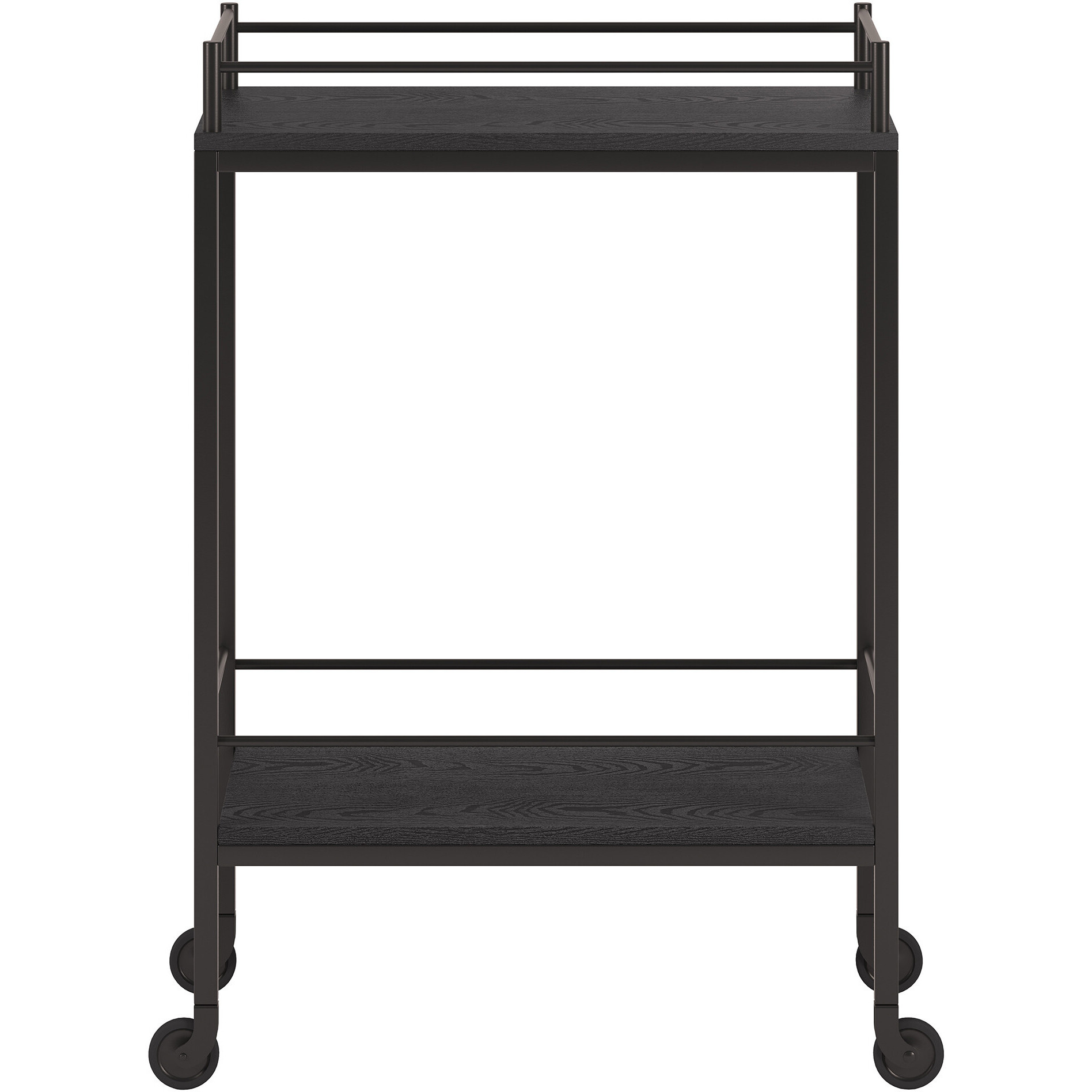Black Steel Rolling Bar Cart