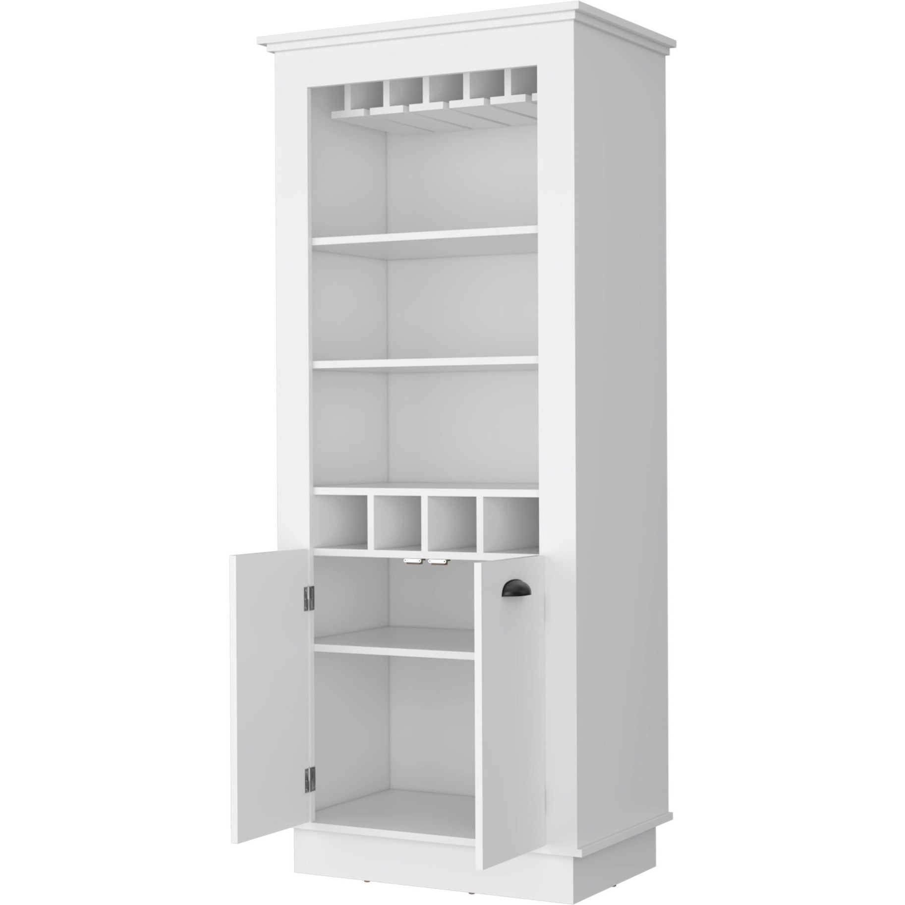 75"" White Bar Cabinet