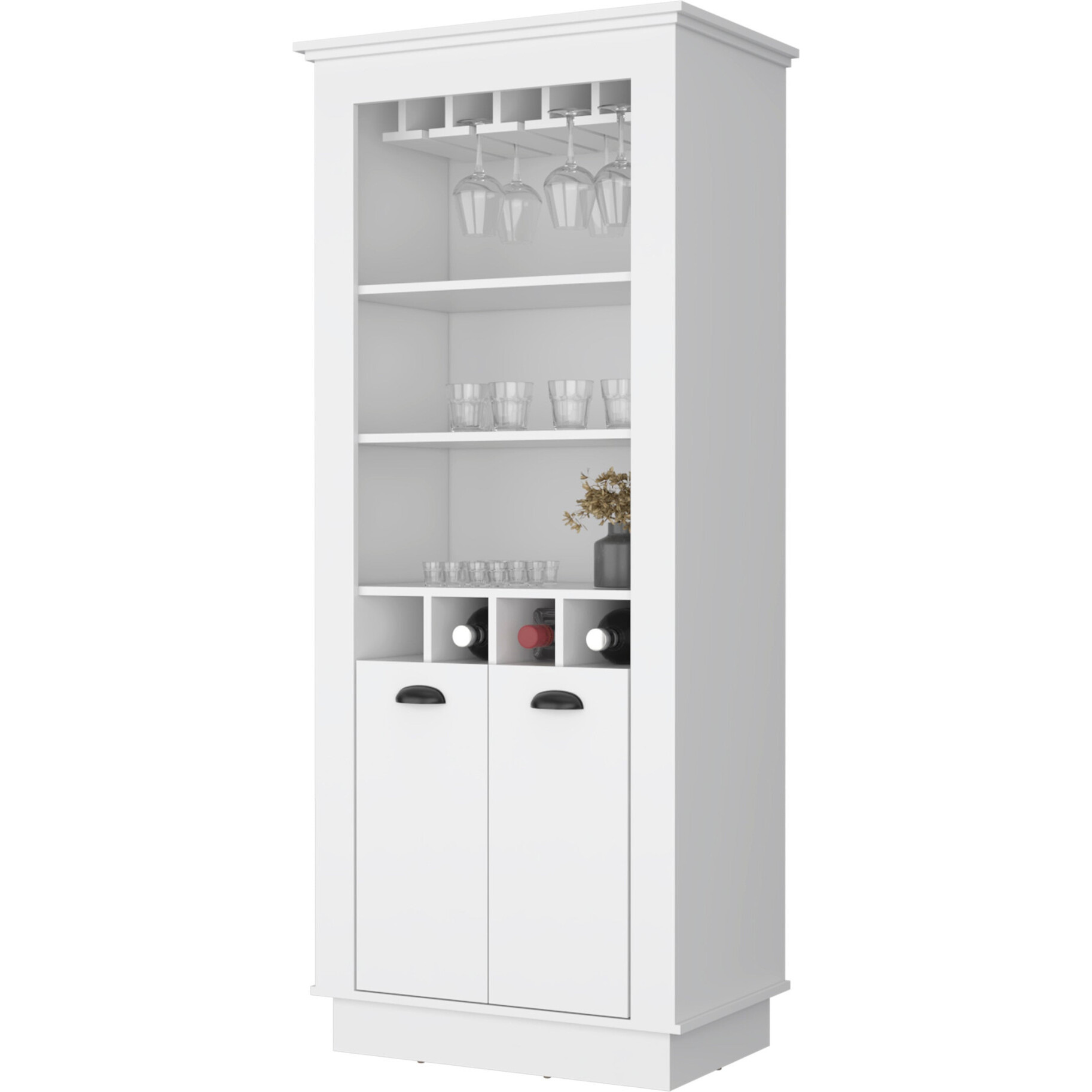 75"" White Bar Cabinet