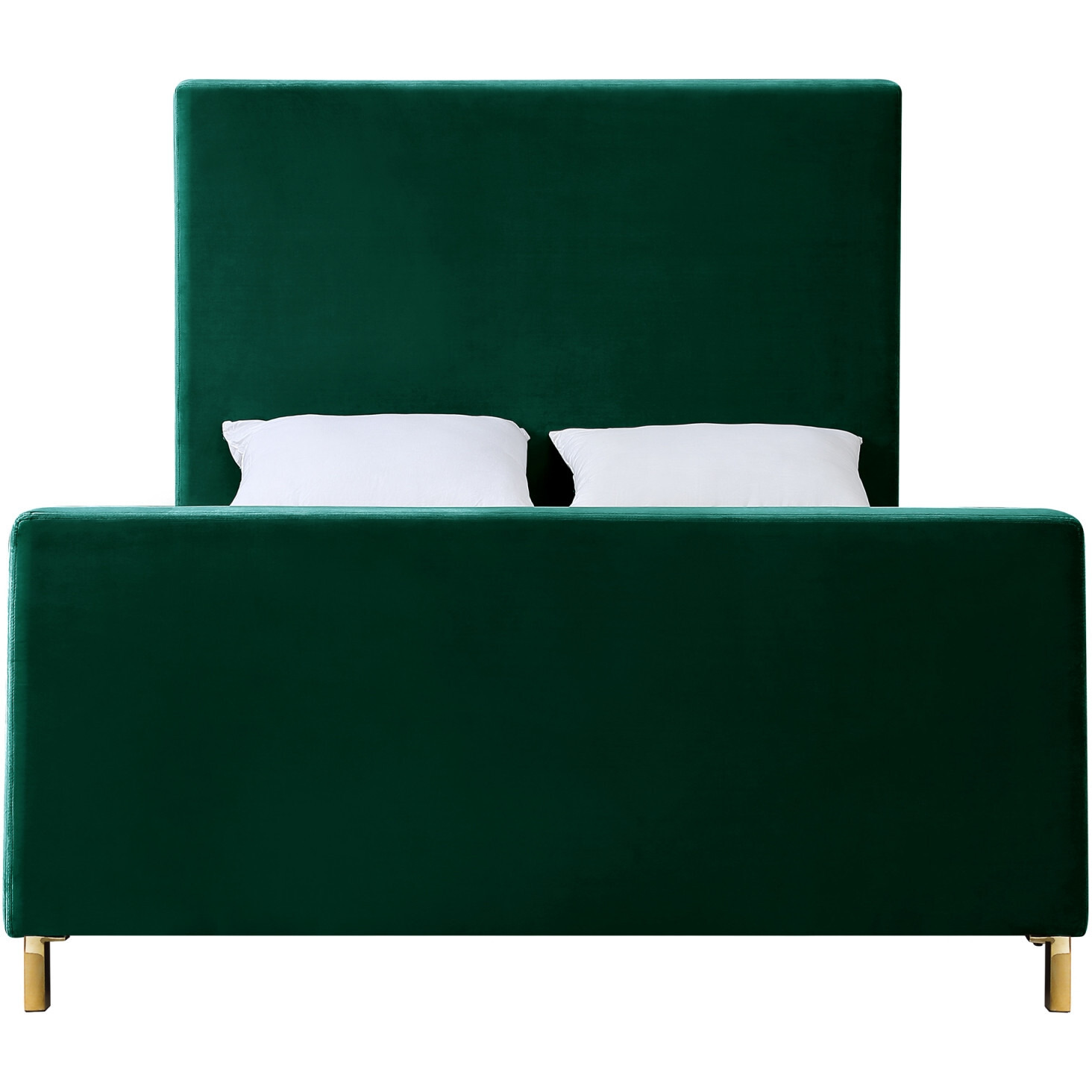 Hunter Green Solid Wood Queen Upholstered Velvet Bed