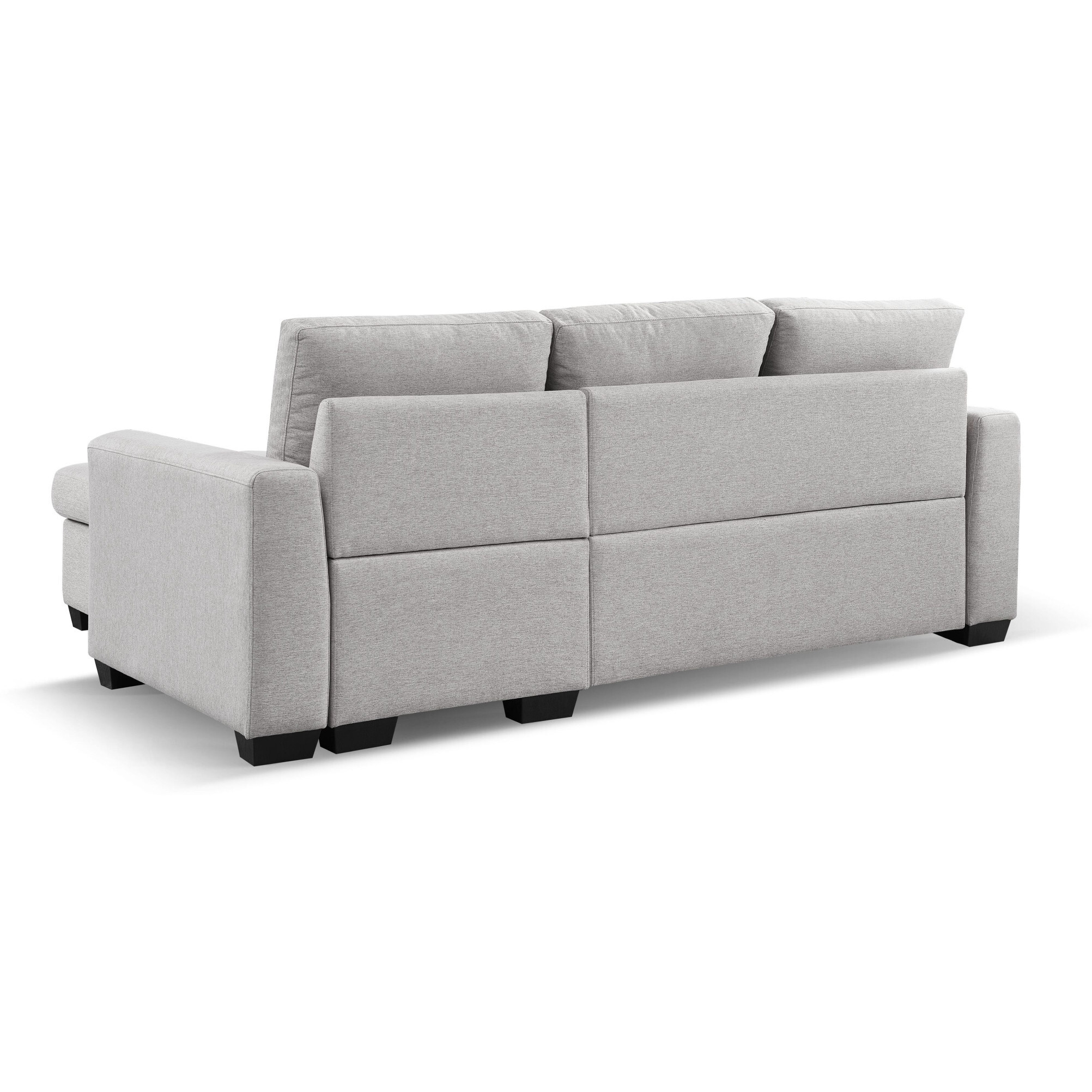 92"" Light Gray Polyester Blend And Black Convertible Futon Sleeper Sofa