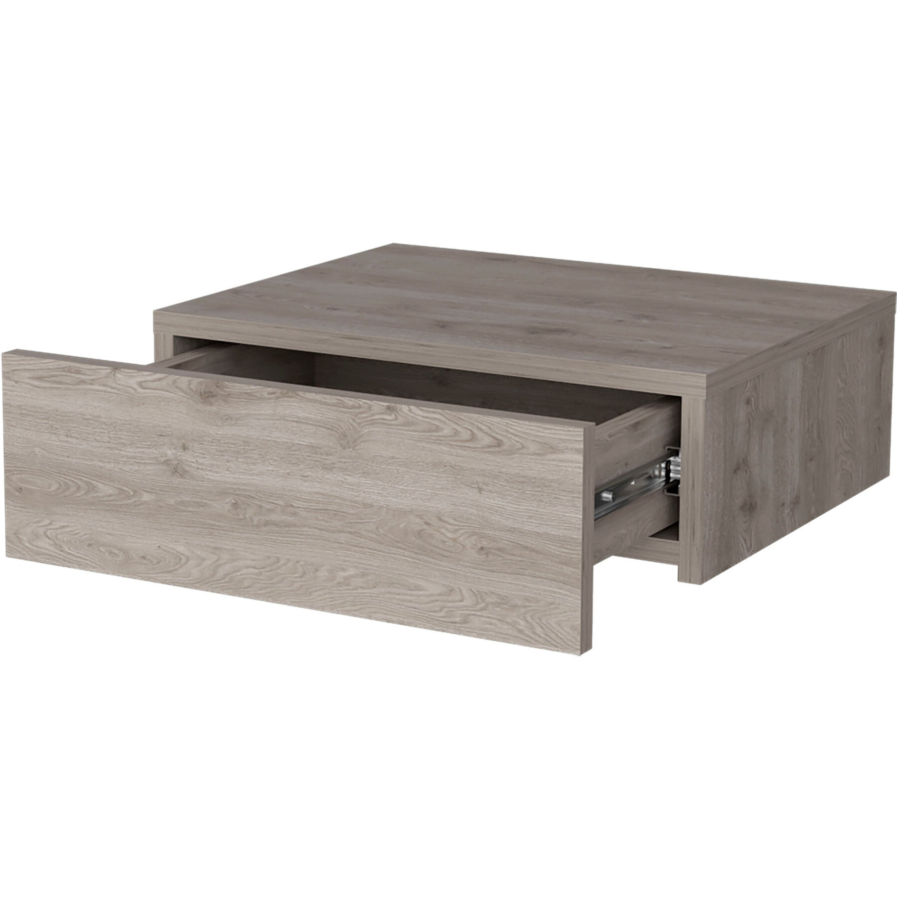 5"" Gray One Drawer Faux Wood Floating Nightstand