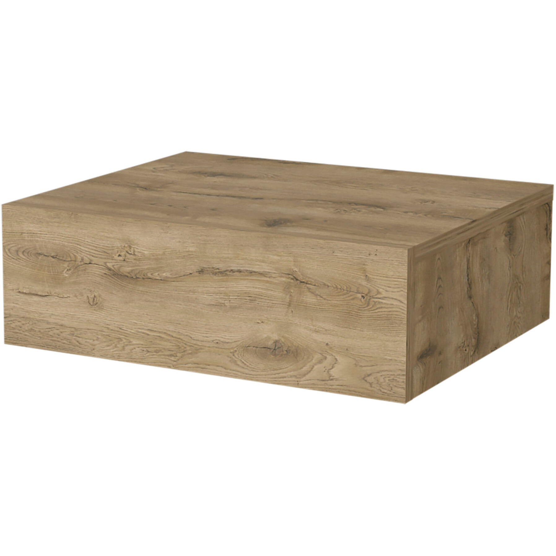 5"" Beige One Drawer Faux Wood Floating Nightstand