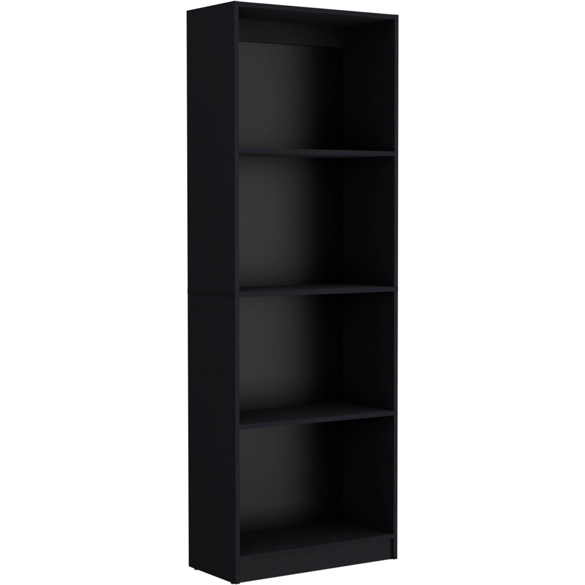 71"" Black Five Tier Bookcase