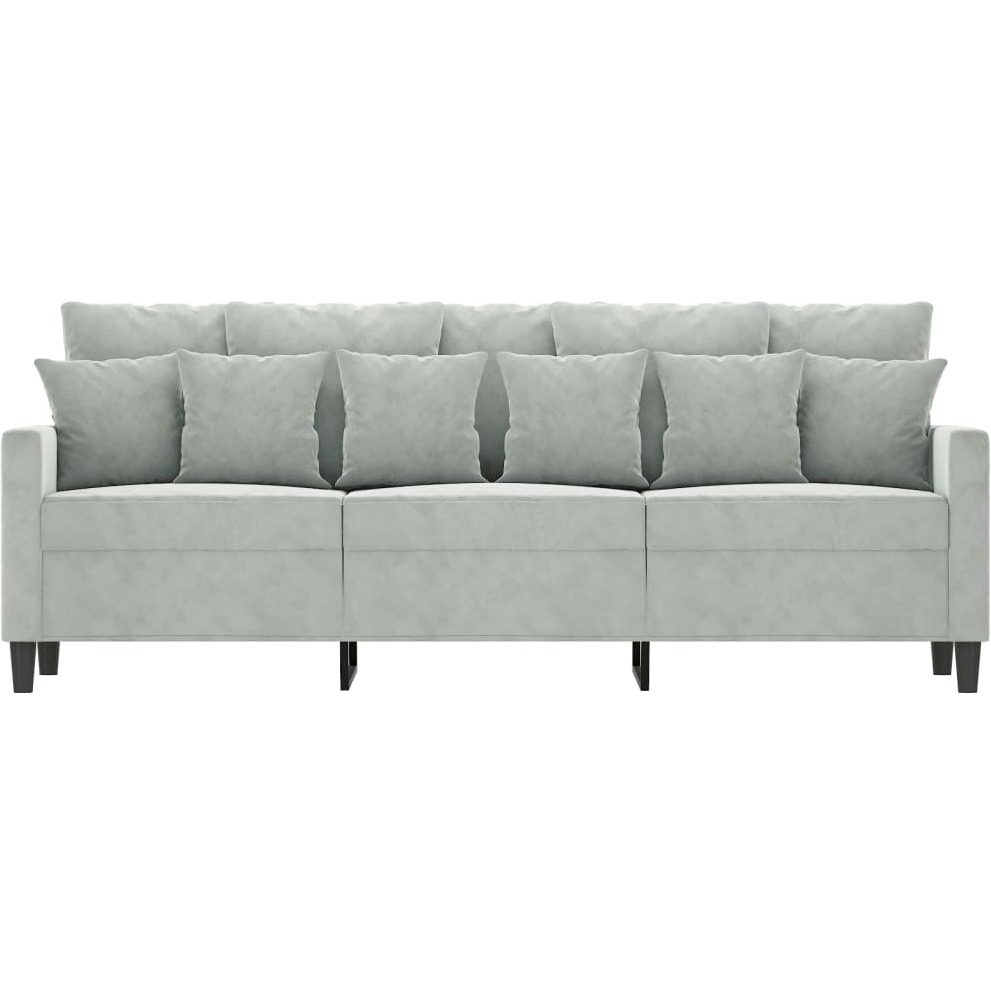 Vidaxl 3-Seater Sofa Light Gray 70.9"" Velvet