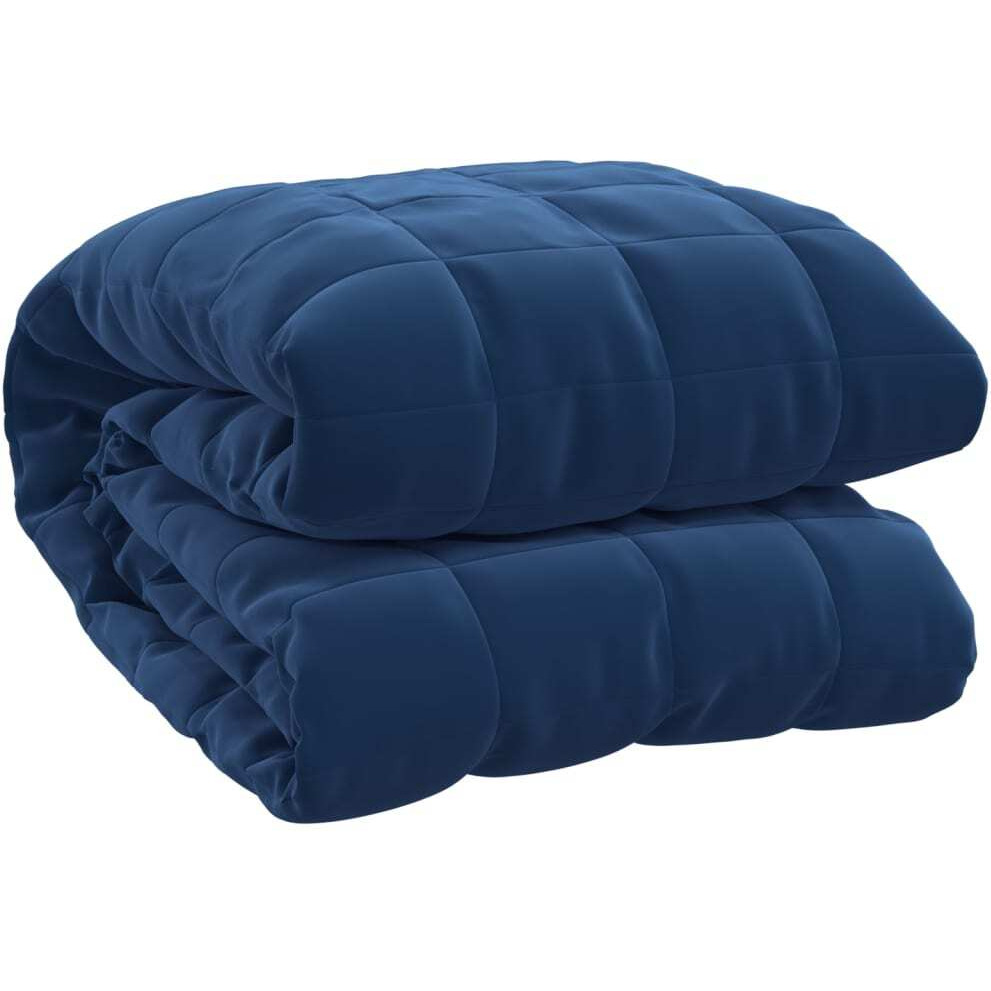 Vidaxl Weighted Blanket Blue 86.6"&quotX94.5"" 24.3 Lb Fabric