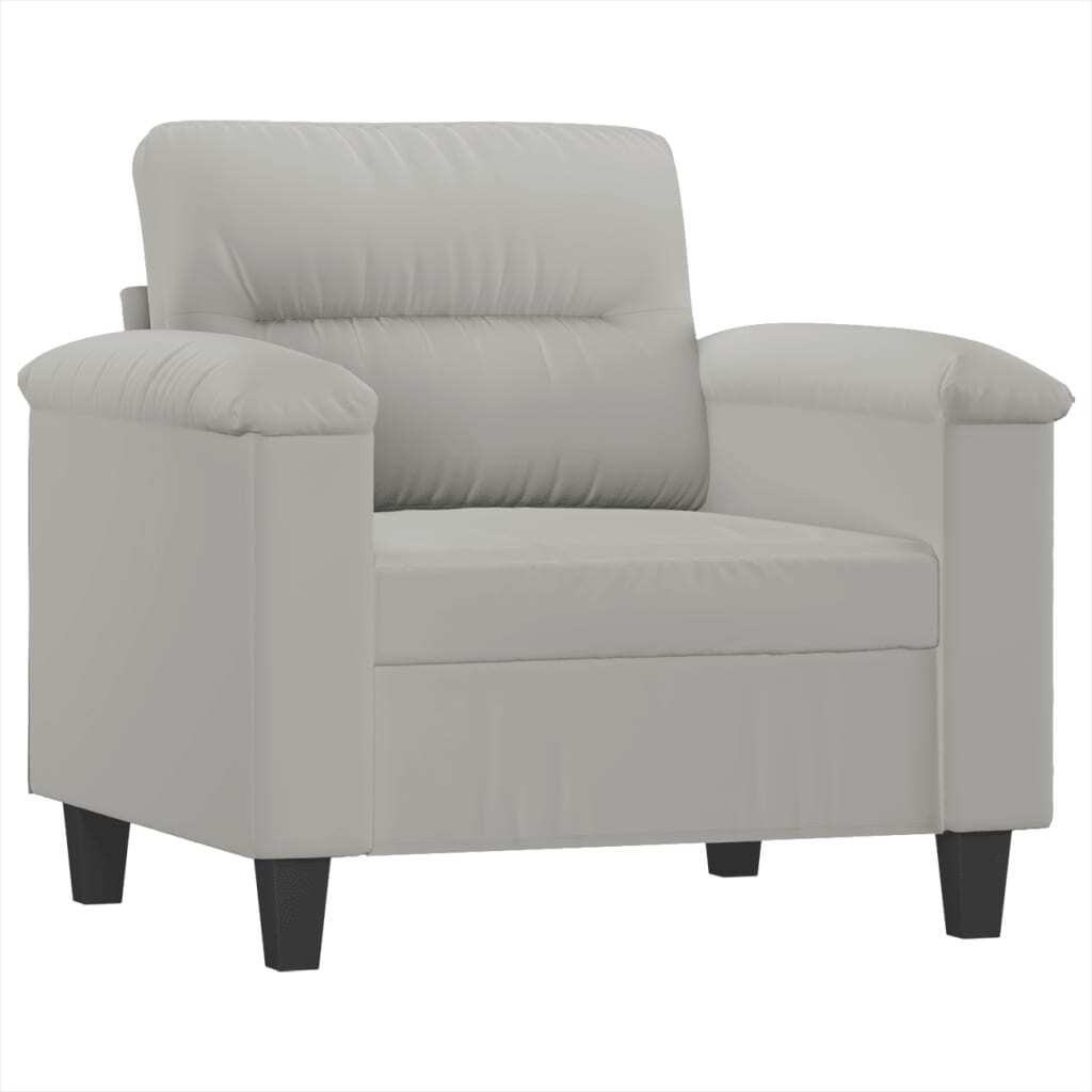 Vidaxl Sofa Chair Light Gray 23.6"" Microfiber Fabric