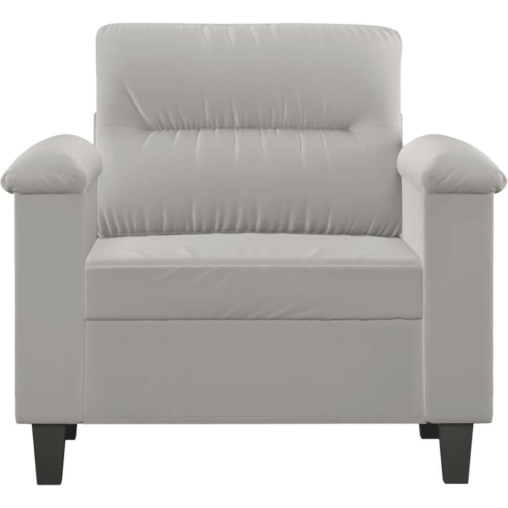 Vidaxl Sofa Chair Light Gray 23.6"" Microfiber Fabric