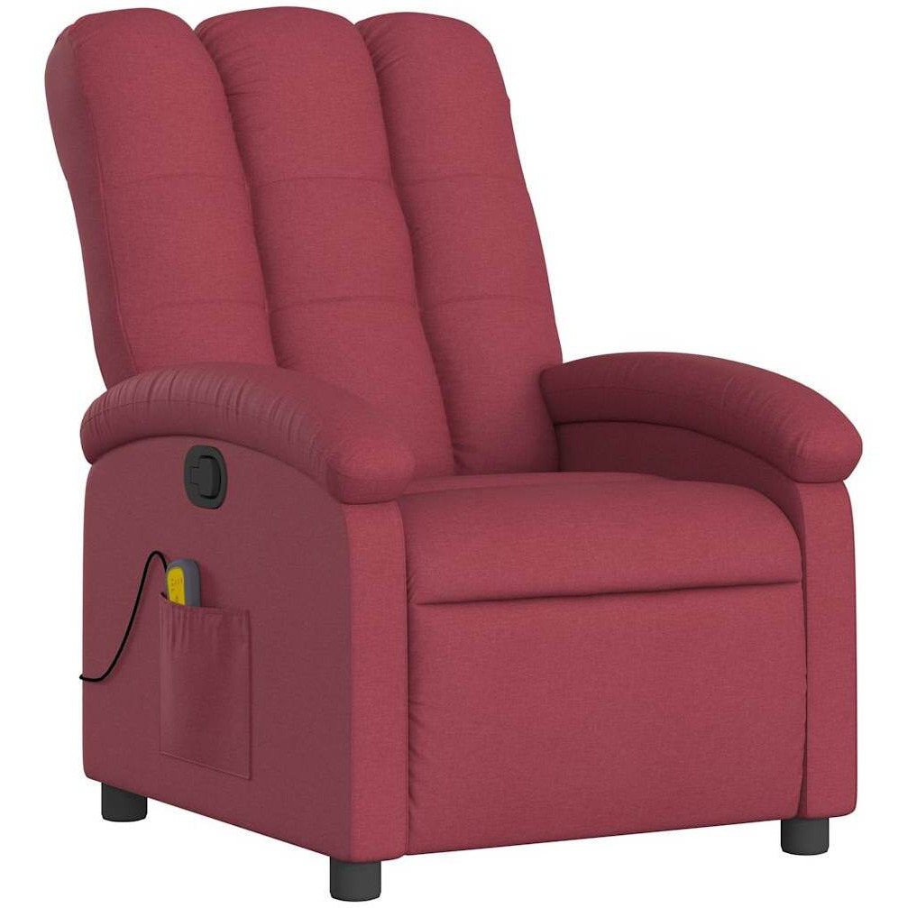 Vidaxl Massage Recliner Chair Wine Red Fabric