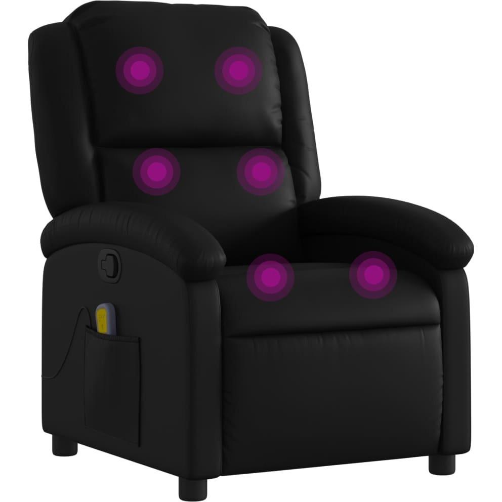 Vidaxl Massage Recliner Chair Black Faux Leather