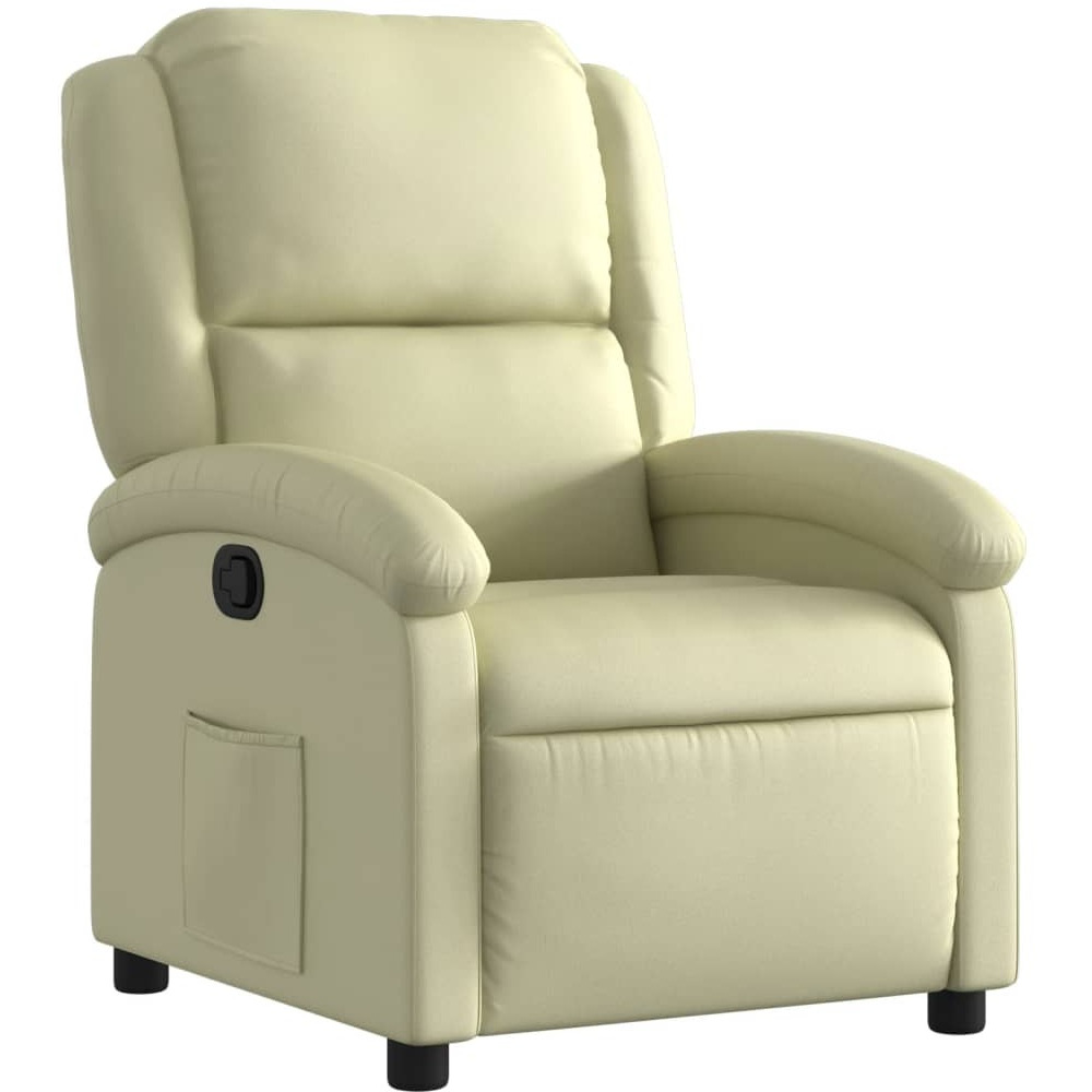 Vidaxl Recliner Chair Cream Real Leather