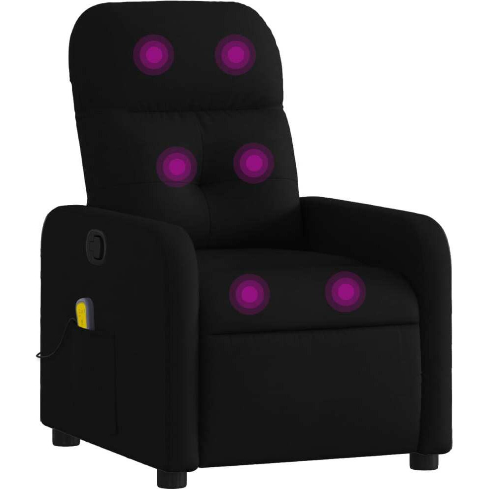 Vidaxl Massage Recliner Chair Black Fabric