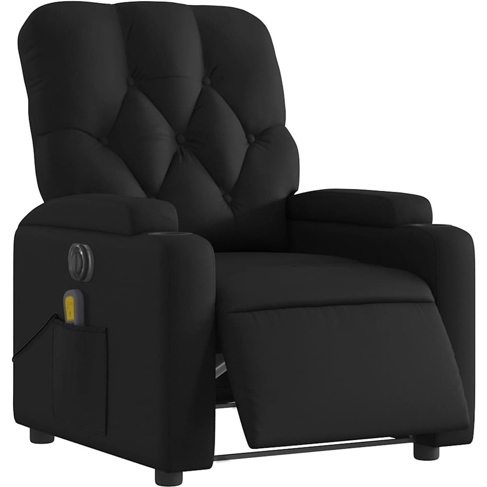 Vidaxl Electric Massage Recliner Chair Black Faux Leather