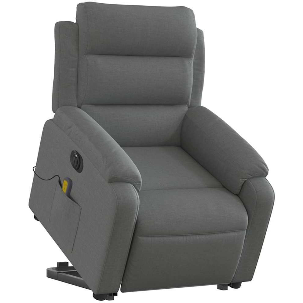 Vidaxl Electric Stand Up Massage Recliner Chair Dark Gray Fabric