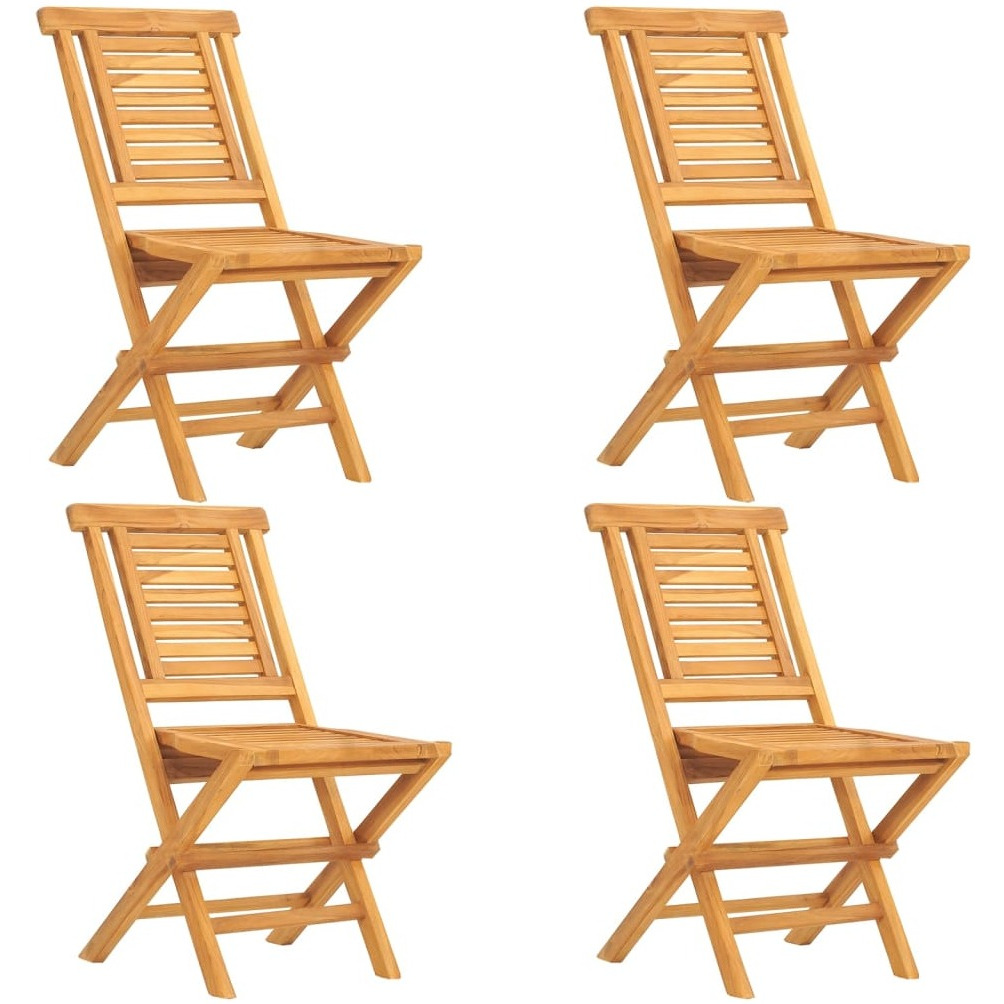 Vidaxl 5 Piece Patio Dining Set Solid Wood Teak