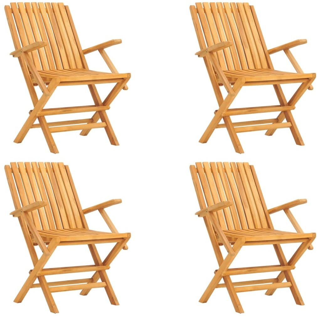 Vidaxl 5 Piece Patio Dining Set Solid Wood Teak