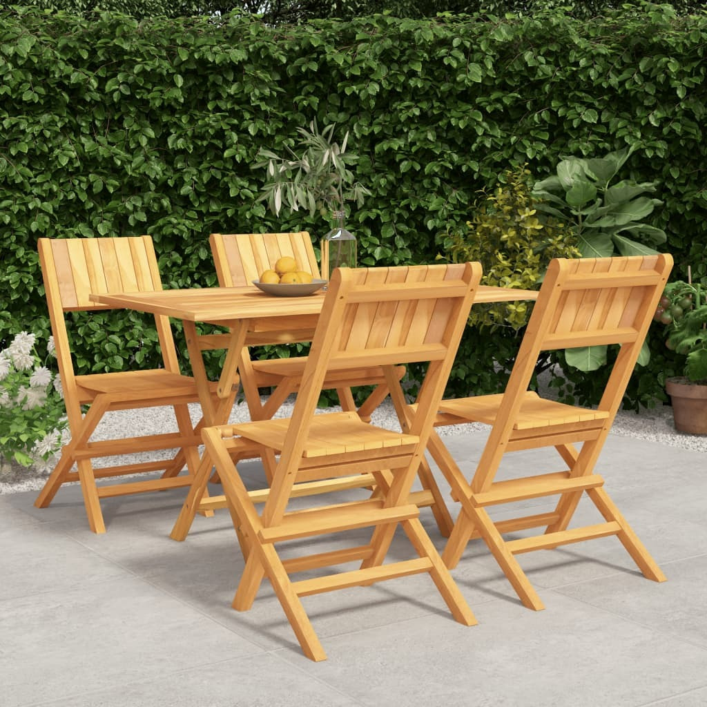 Vidaxl 5 Piece Patio Dining Set Solid Wood Teak