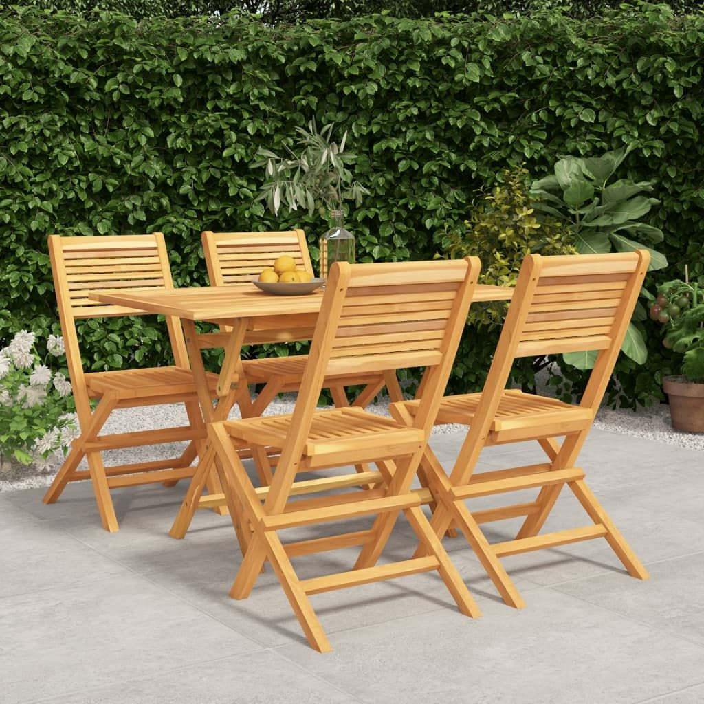 Vidaxl 5 Piece Patio Dining Set Solid Wood Teak