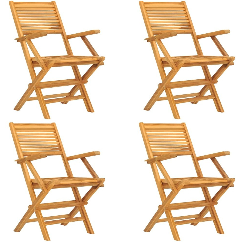 Vidaxl 5 Piece Patio Dining Set Solid Wood Teak