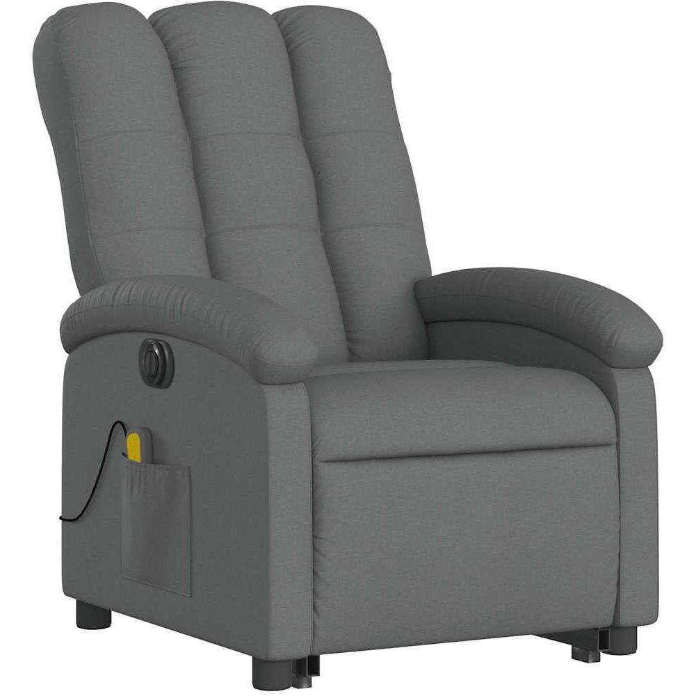 Vidaxl Electric Stand Up Massage Recliner Chair Dark Gray Fabric