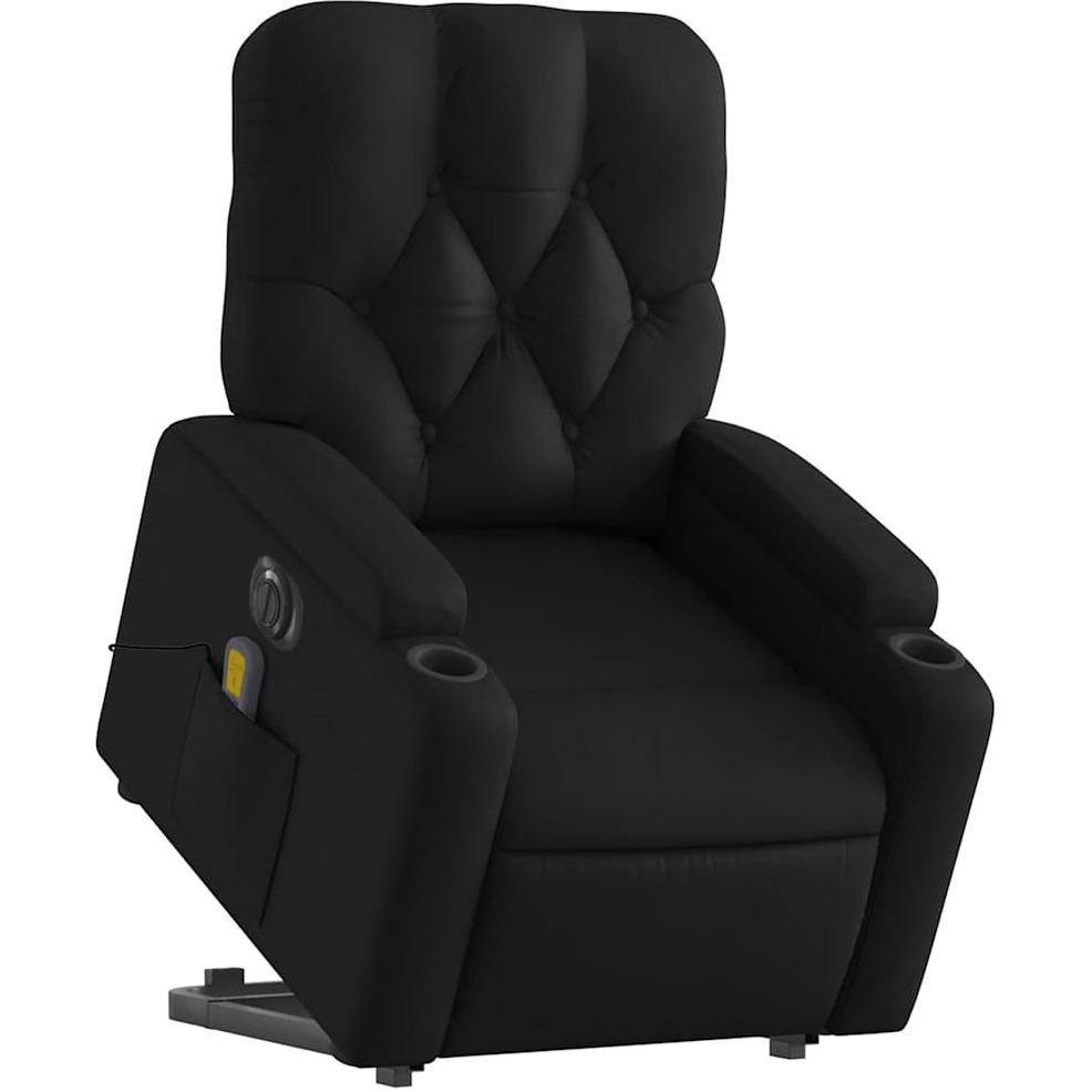 Vidaxl Electric Stand Up Massage Recliner Chair Black Faux Leather