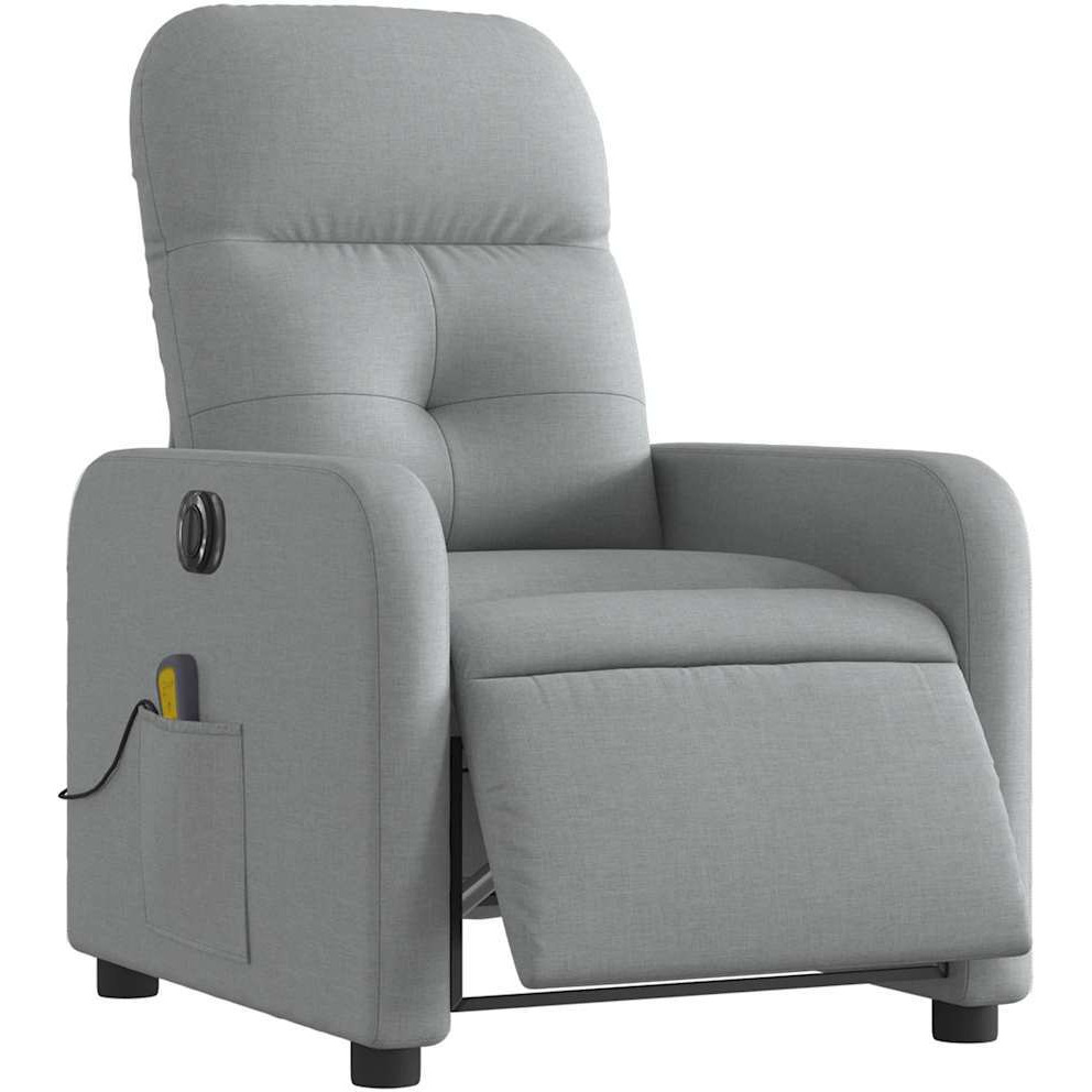 Vidaxl Electric Massage Recliner Chair Light Gray Fabric