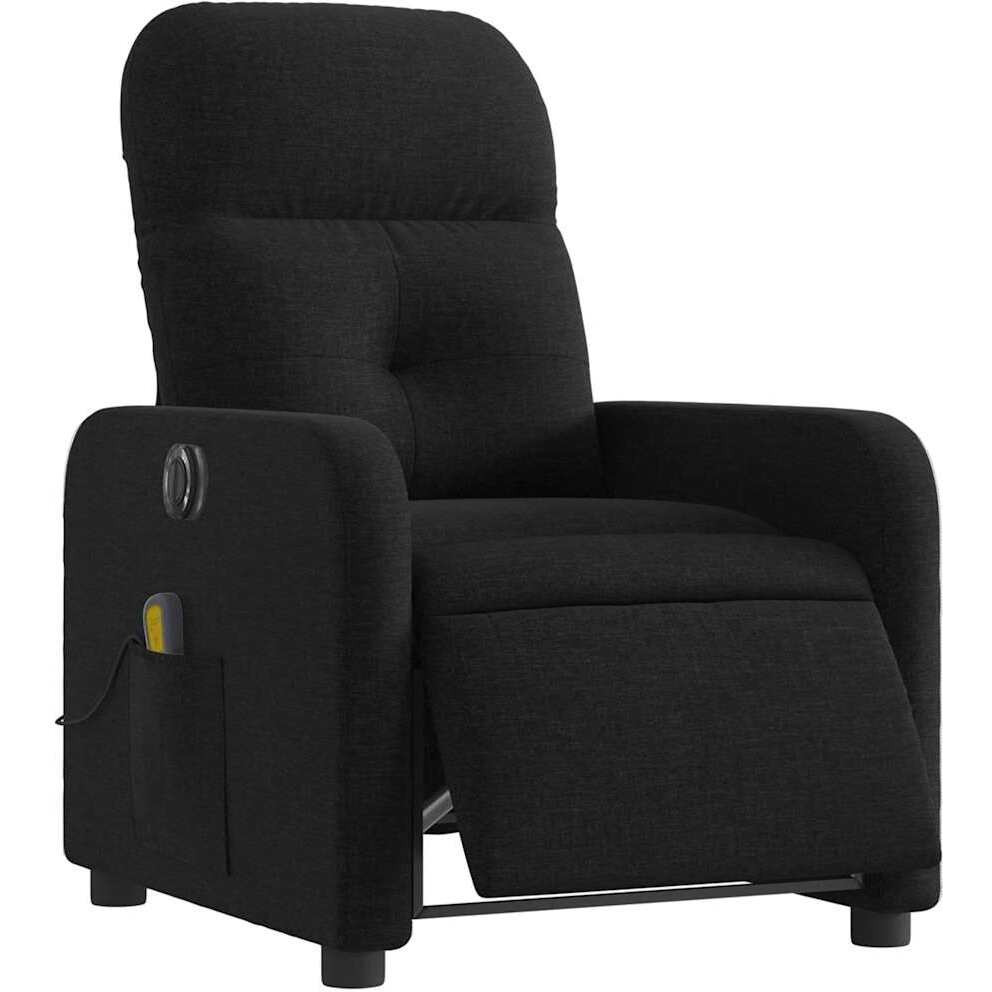 Vidaxl Electric Massage Recliner Chair Black Fabric