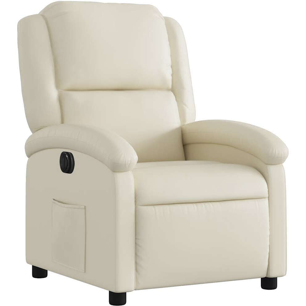 Vidaxl Electric Recliner Chair Cream Faux Leather