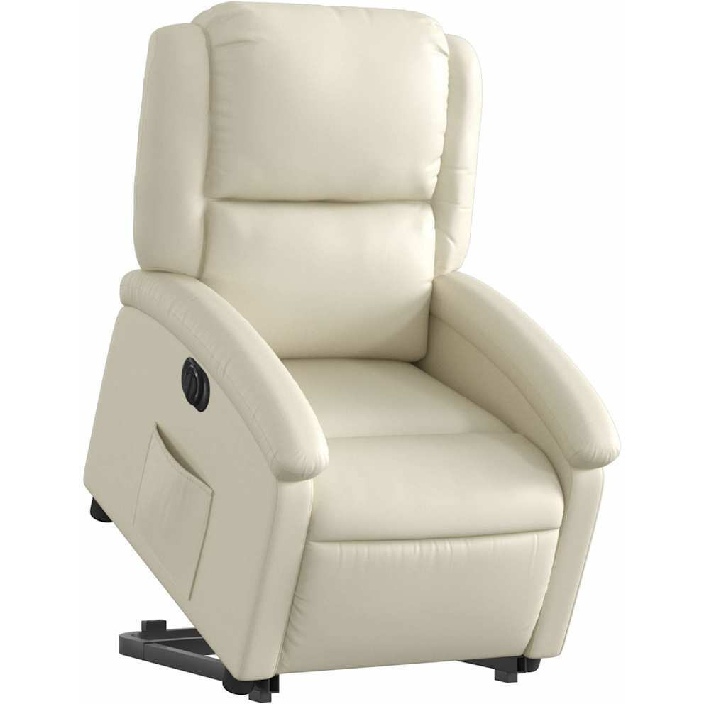 Vidaxl Electric Stand Up Recliner Chair Cream Faux Leather