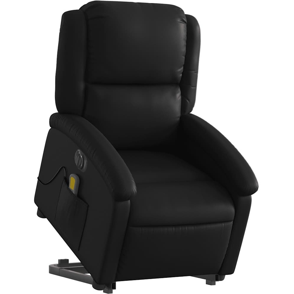 Vidaxl Electric Stand Up Massage Recliner Chair Black Faux Leather