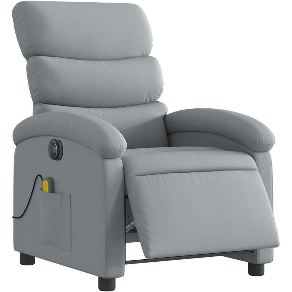 Vidaxl Electric Massage Recliner Chair Light Gray Fabric