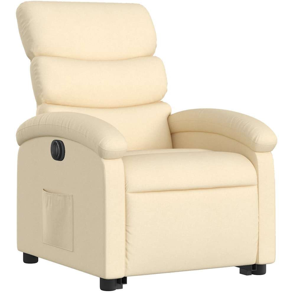 Vidaxl Electric Stand Up Recliner Chair Cream Fabric