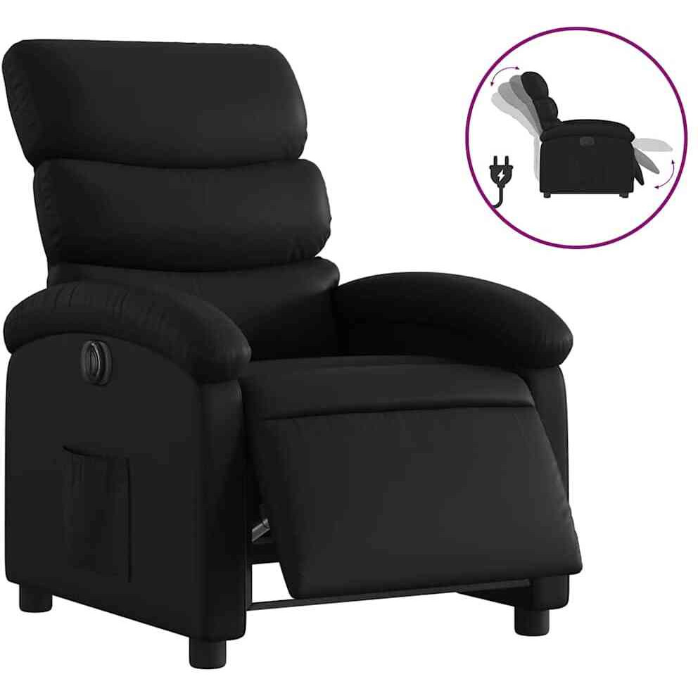 Vidaxl Electric Recliner Chair Black Faux Leather