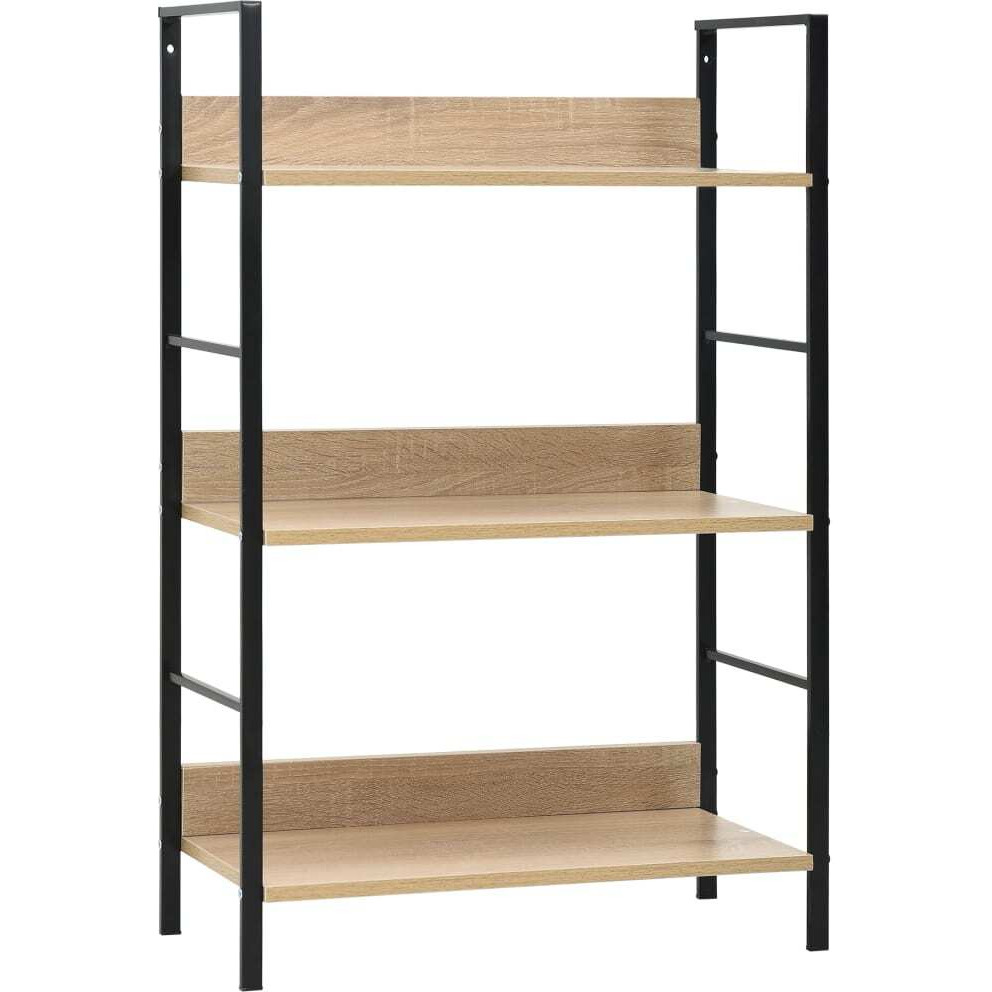 Vidaxl 3-Layer Book Shelf Oak 23.6"&quotX10.9"&quotX35.6"" Engineered Wood