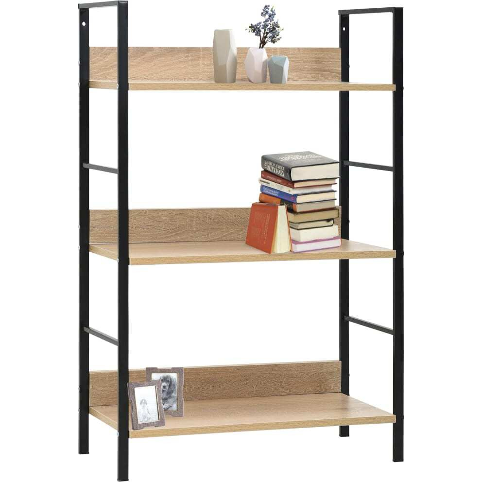 Vidaxl 3-Layer Book Shelf Oak 23.6"&quotX10.9"&quotX35.6"" Engineered Wood