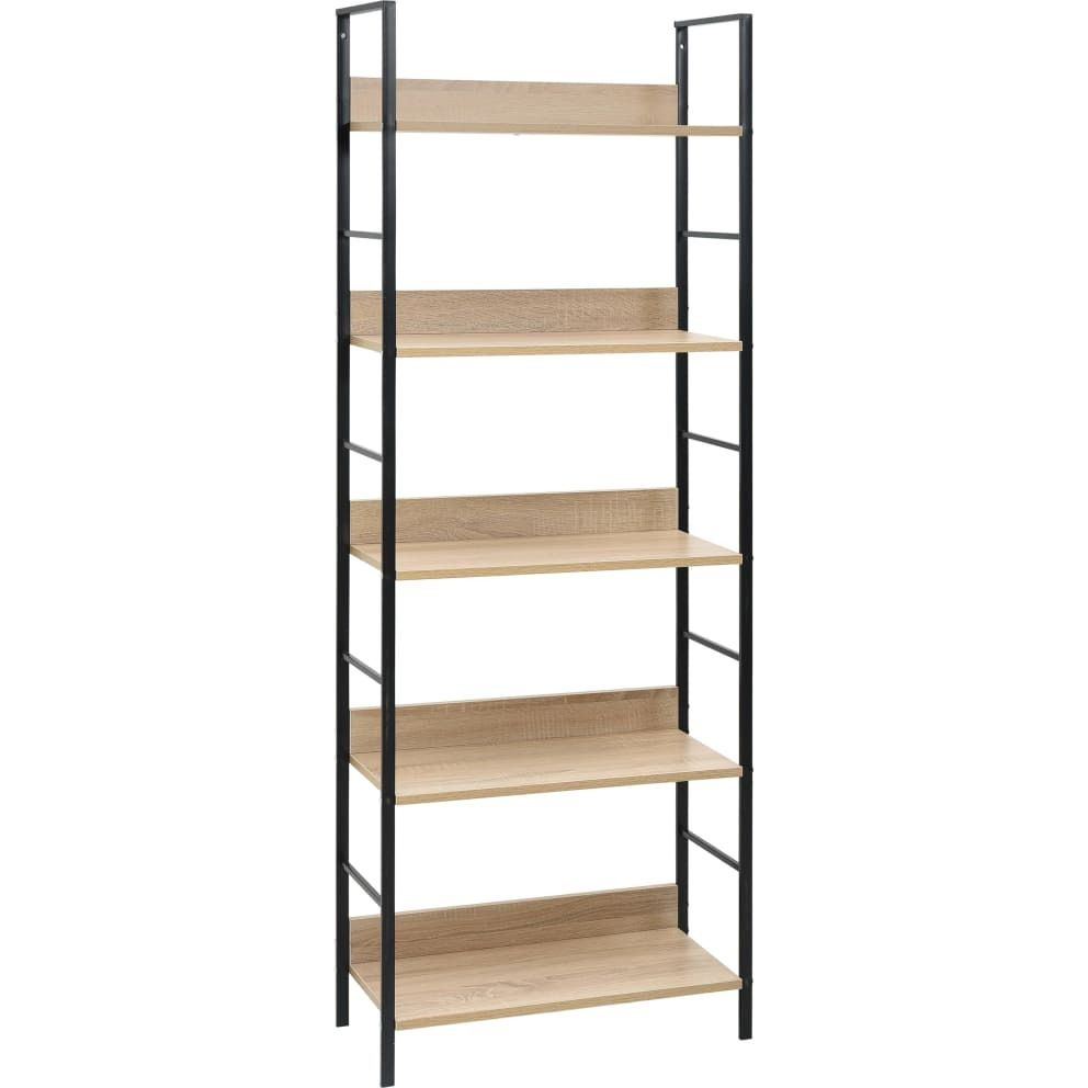 Vidaxl 5-Layer Book Shelf Oak 23.6"&quotX10.9"&quotX62.4"" Engineered Wood