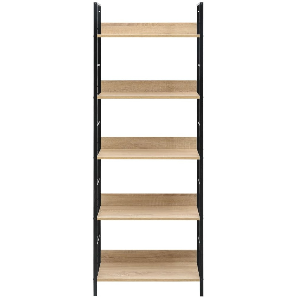 Vidaxl 5-Layer Book Shelf Oak 23.6"&quotX10.9"&quotX62.4"" Engineered Wood