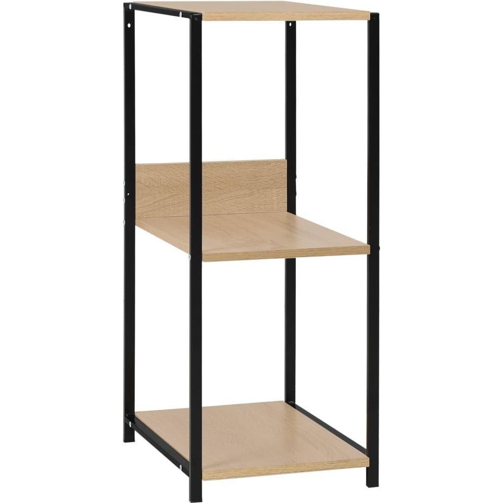 Vidaxl Small Straight Book Shelf Black And Oak 13.2"&quotX15.6"&quotX31.4"" Engineered Wood