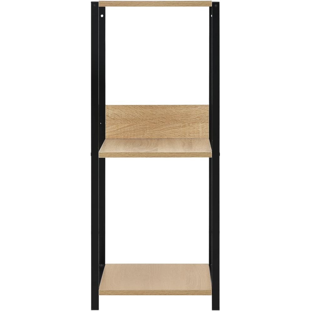 Vidaxl Small Straight Book Shelf Black And Oak 13.2"&quotX15.6"&quotX31.4"" Engineered Wood