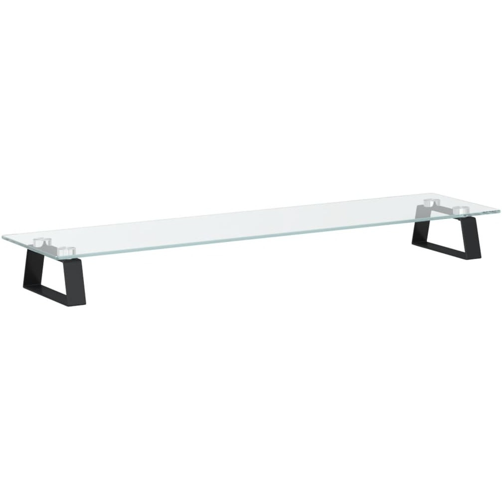 Vidaxl Monitor Stand Black 31.5"&quotX7.9"&quotX3.1"" Tempered Glass And Metal