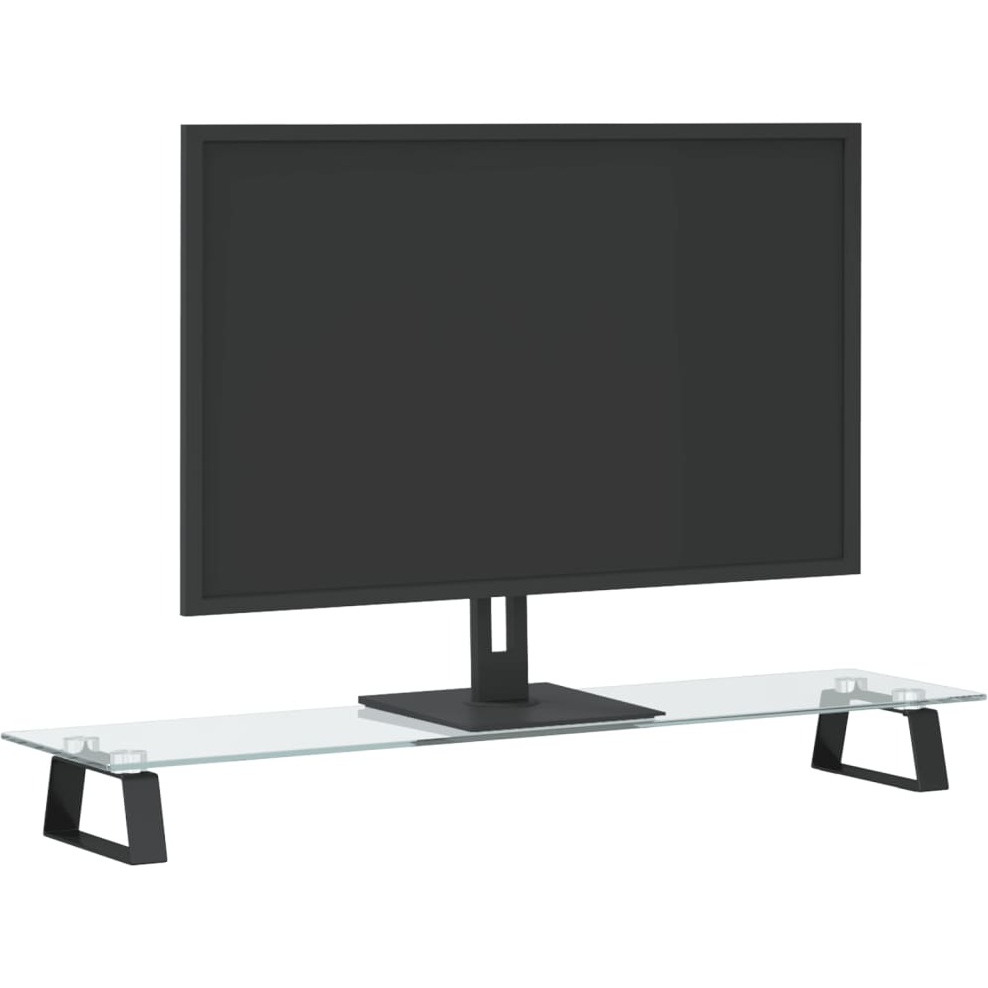 Vidaxl Monitor Stand Black 31.5"&quotX7.9"&quotX3.1"" Tempered Glass And Metal