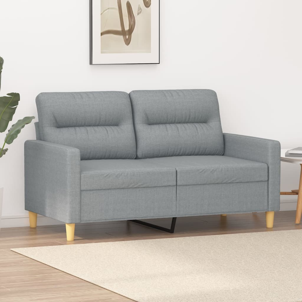 Vidaxl 2-Seater Sofa Light Gray 47.2"" Fabric
