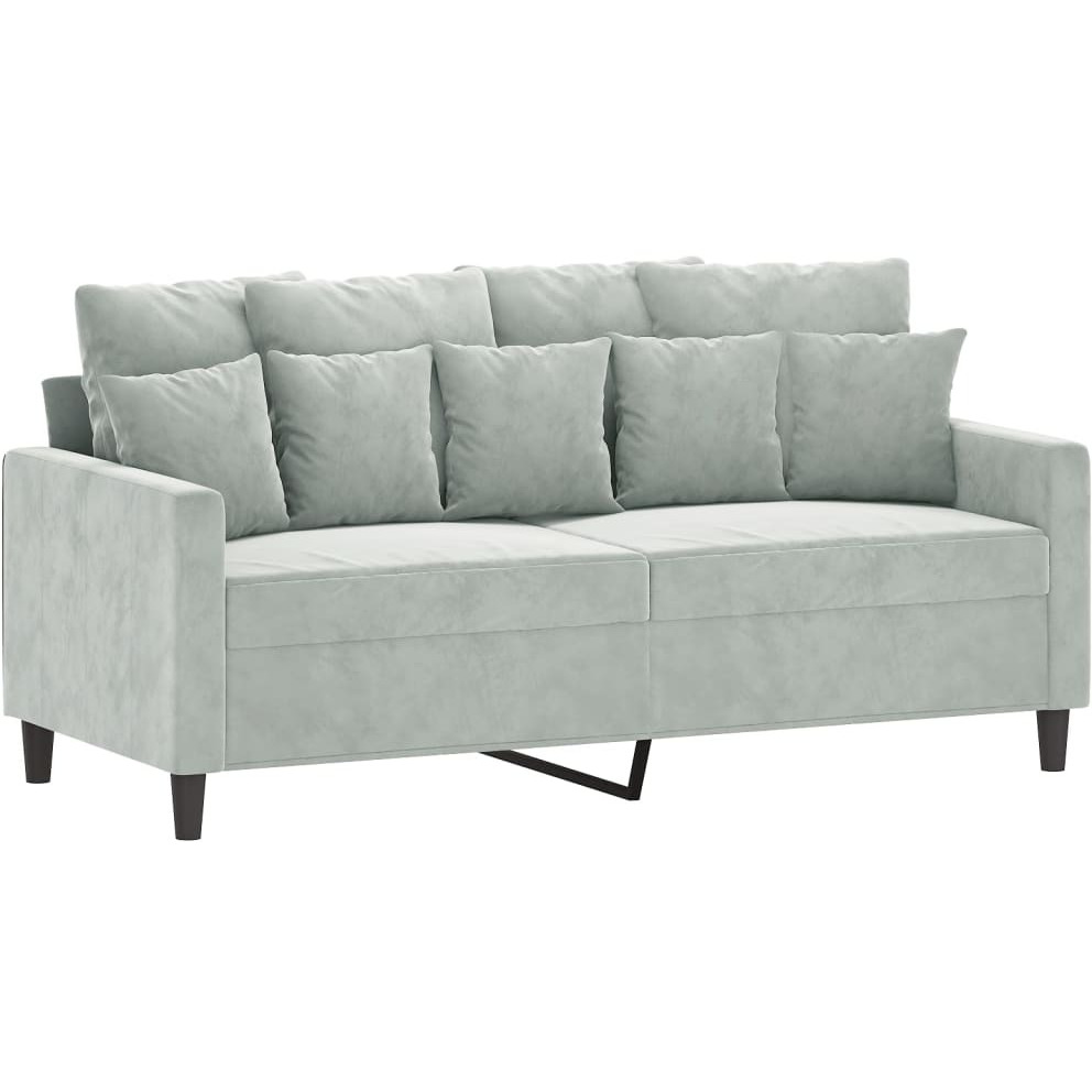 Vidaxl 2-Seater Sofa Light Gray 55.1"" Velvet