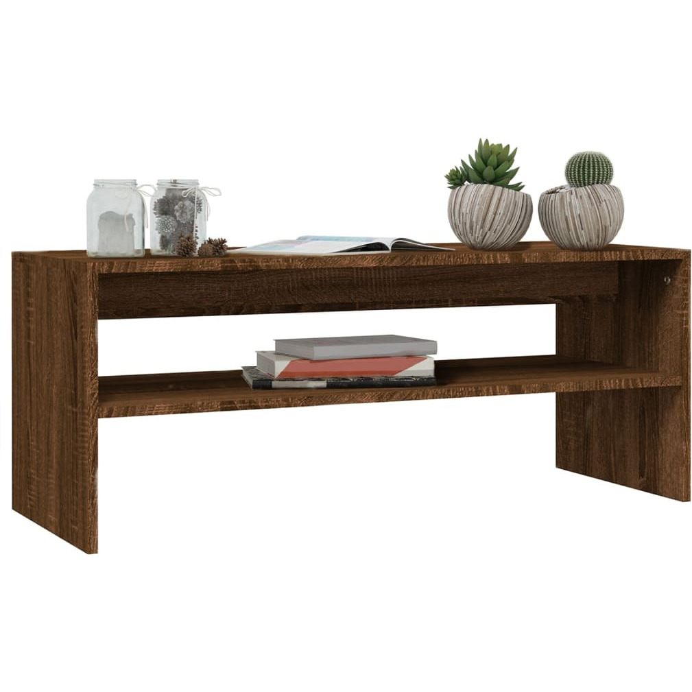 Vidaxl Coffee Table Brown Oak 39.4"&quotX15.7"&quotX15.7"" Engineered Wood