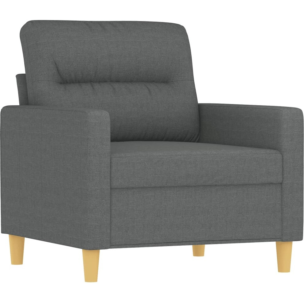 Vidaxl 3 Piece Sofa Set With Cushions Dark Gray Fabric