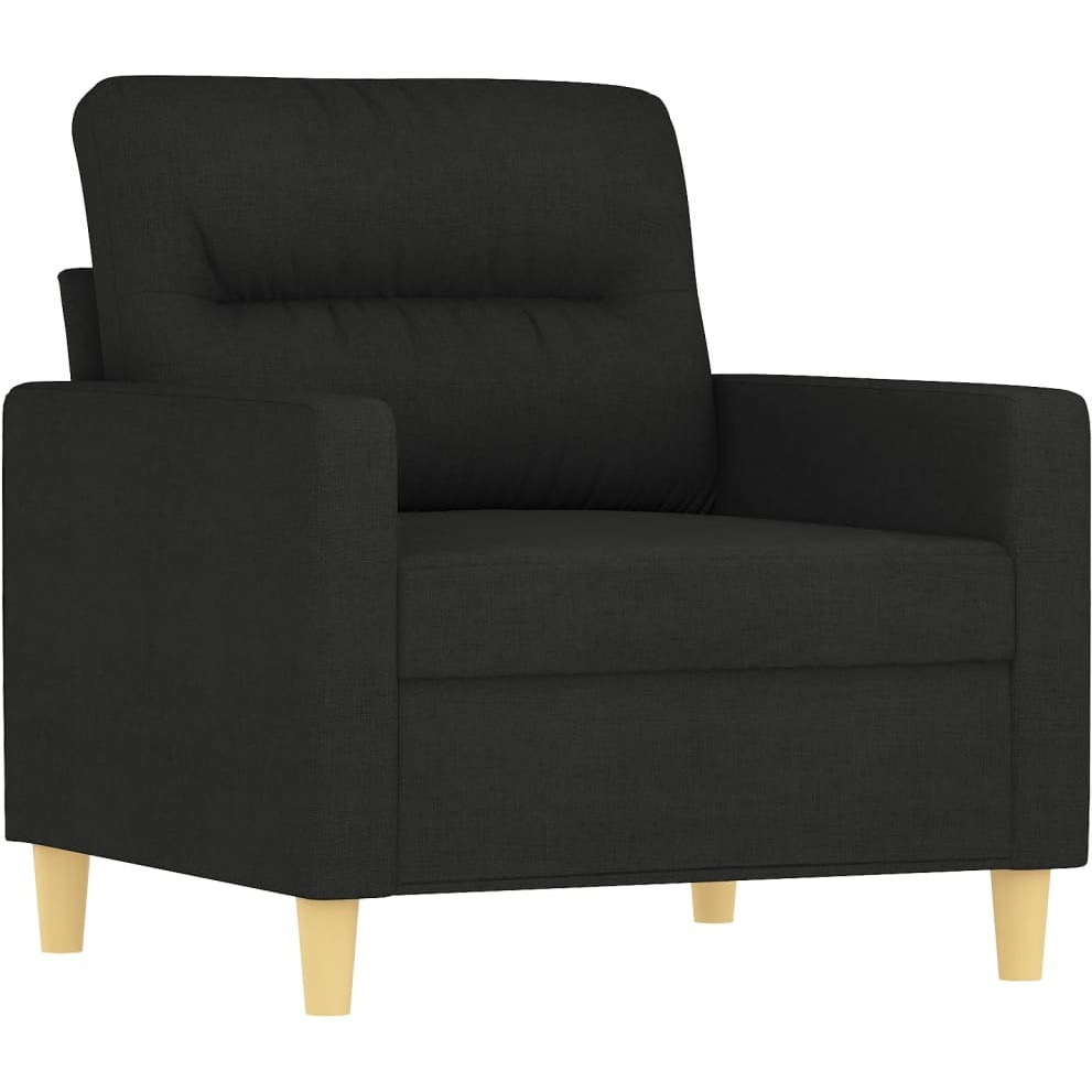 Vidaxl 3 Piece Sofa Set With Cushions Black Fabric