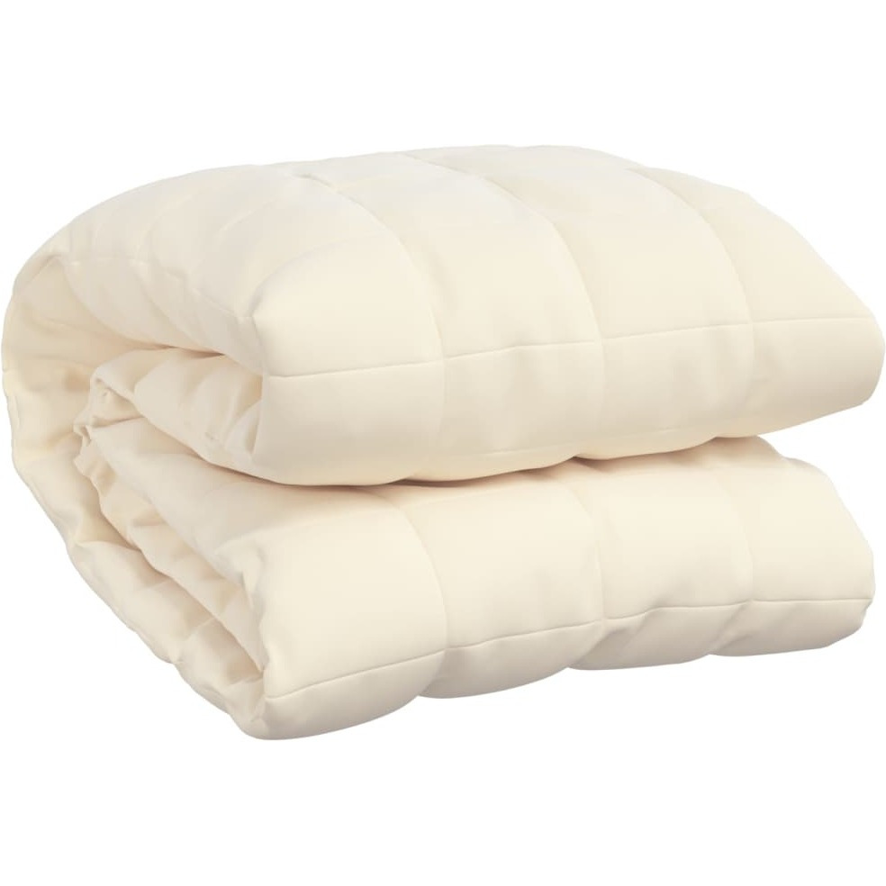 Vidaxl Weighted Blanket Light Cream 86.6"&quotX92.5"" 33.1 Lb Fabric